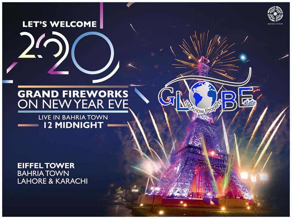 Happy New Year Celebration 2020 Fireworks In Bahria Town Lahore Karachi Islamabad Globe Estate Builders