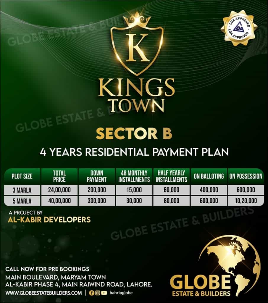 King's Town Sector B Payment Plan