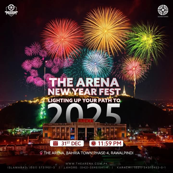 new year 2025 fireworks in bahria town rawalpindi